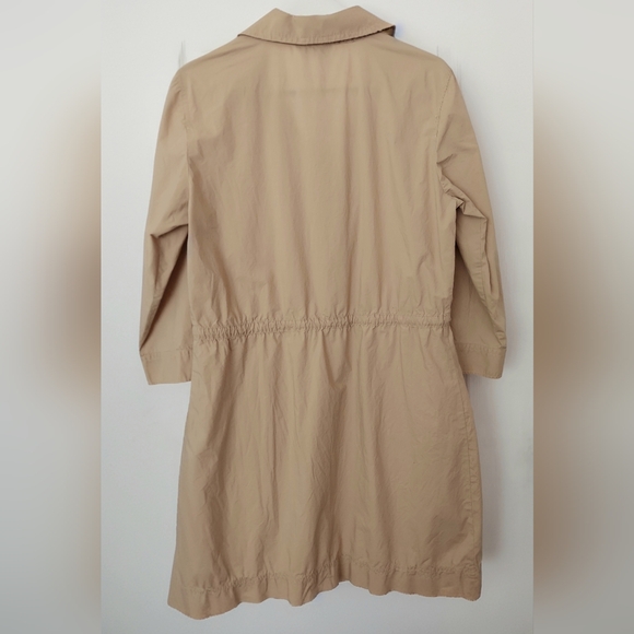 J. Crew Shirt-Dress, Khaki,  Drawstring, Pockets, Cotton, Lightweight. VGUC! - Picture 2 of 5